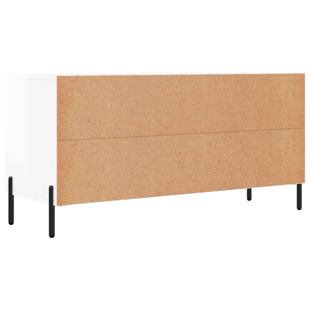 Meuble TV Blanc brillant 102x36x50 cm Bois d'ingénierie