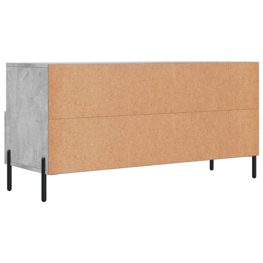 Meuble TV gris béton 102x36x50 cm bois d'ingénierie