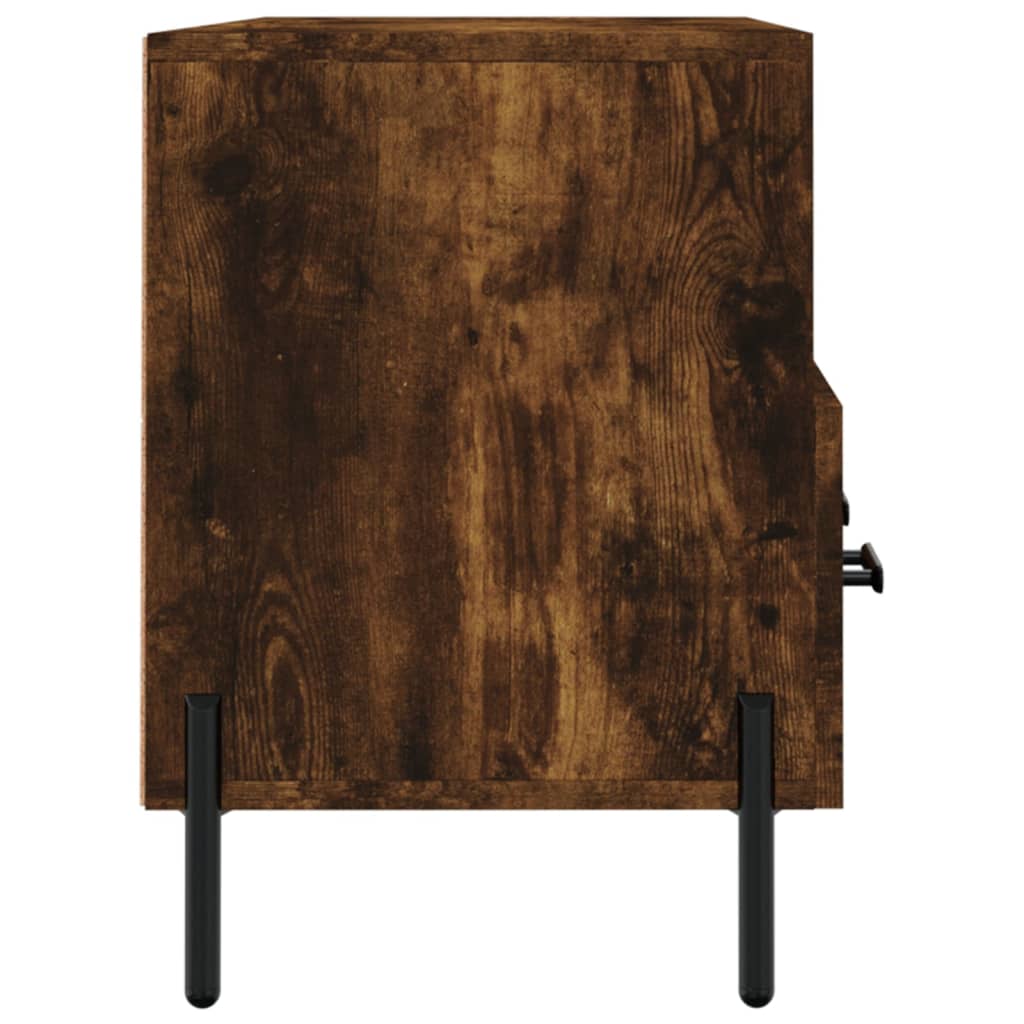 Meuble TV chêne fumé 102x36x50 cm bois d'ingénierie