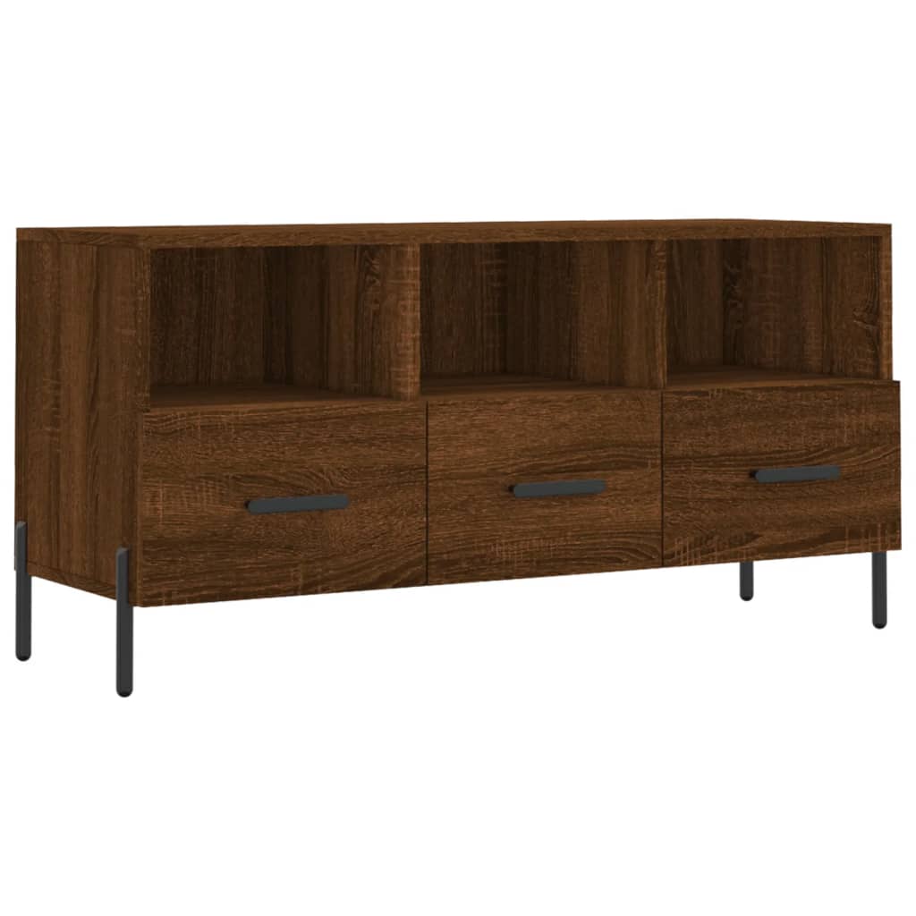 Meuble TV chêne marron 102x36x50 cm bois d'ingénierie