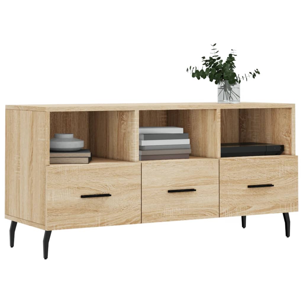 Meuble TV chêne sonoma 102x36x50 cm bois d'ingénierie