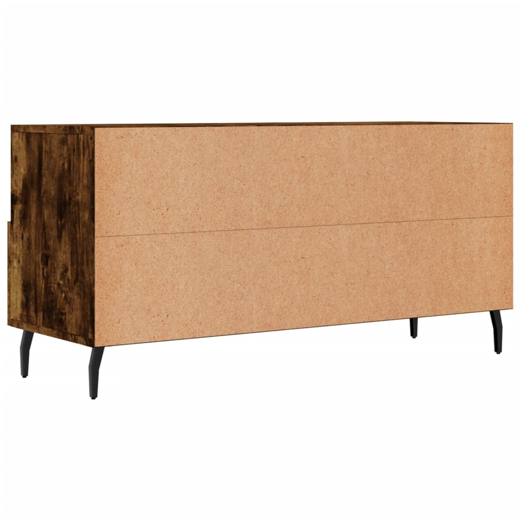 Meuble TV chêne fumé 102x36x50 cm bois d'ingénierie