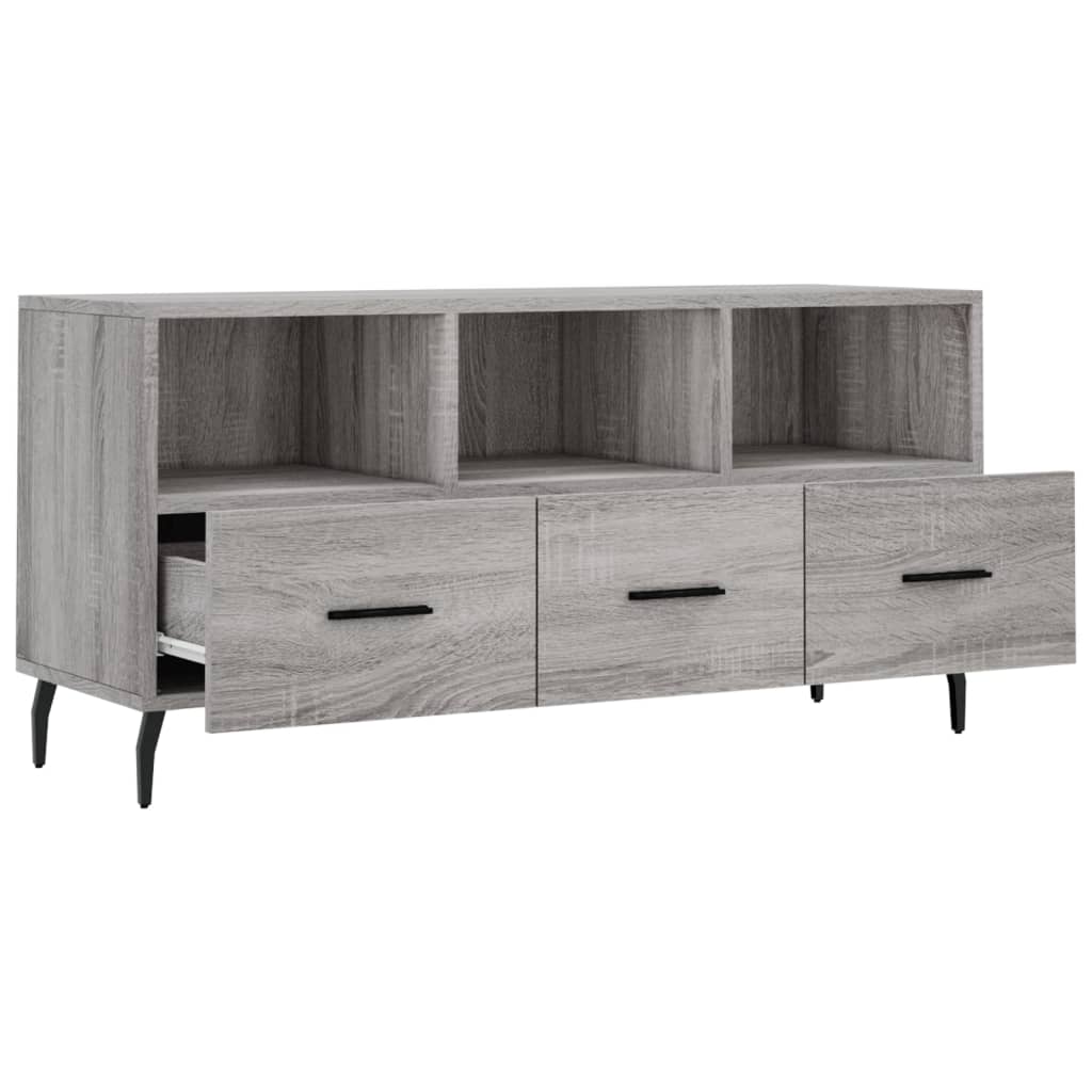 Meuble TV sonoma gris 102x36x50 cm bois d'ingénierie