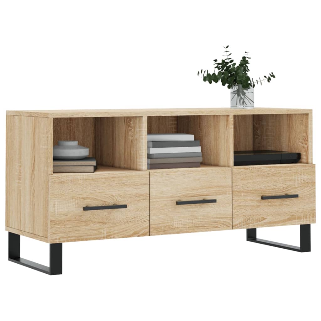 Meuble TV chêne sonoma 102x36x50 cm bois d'ingénierie