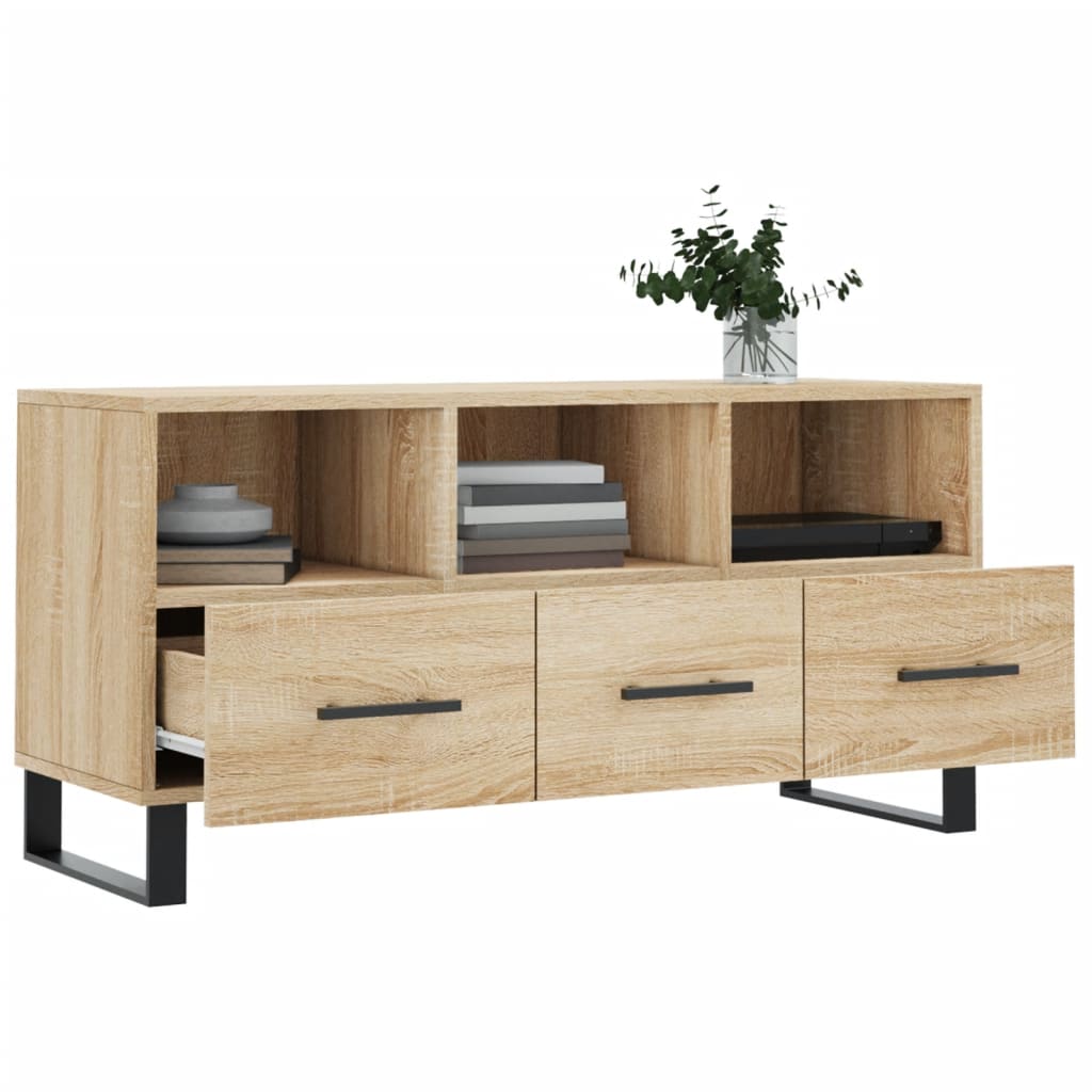 Meuble TV chêne sonoma 102x36x50 cm bois d'ingénierie