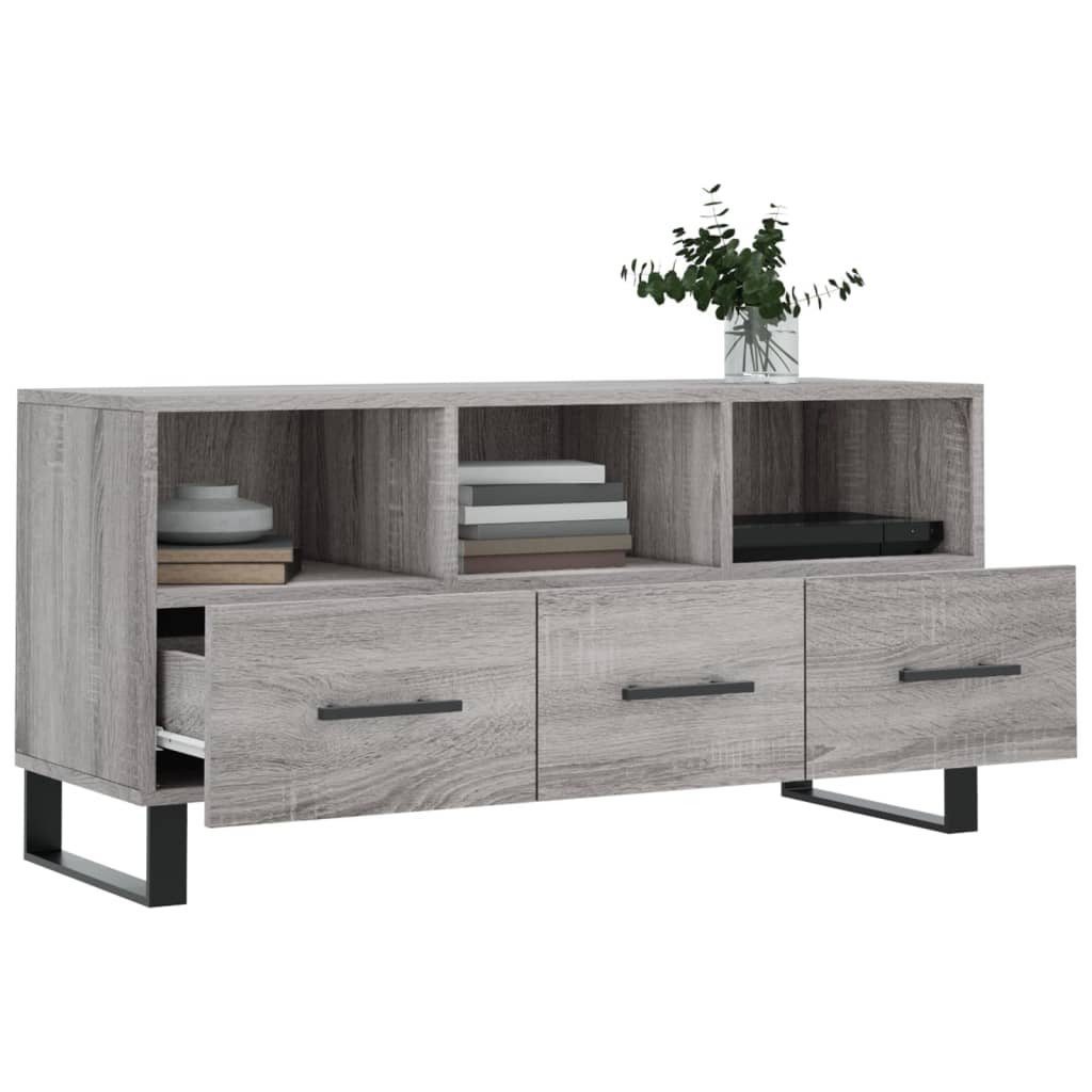 Meuble TV sonoma gris 102x36x50 cm bois d'ingénierie