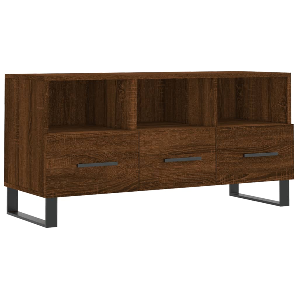 Meuble TV chêne marron 102x36x50 cm bois d'ingénierie