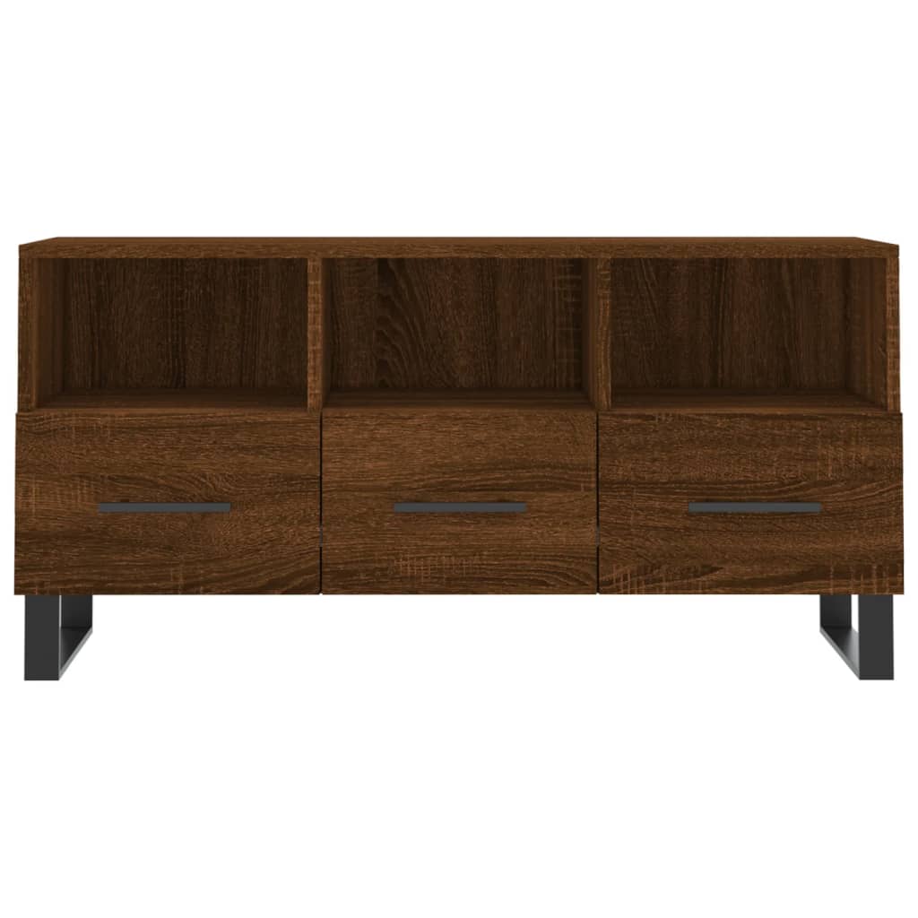 Meuble TV chêne marron 102x36x50 cm bois d'ingénierie