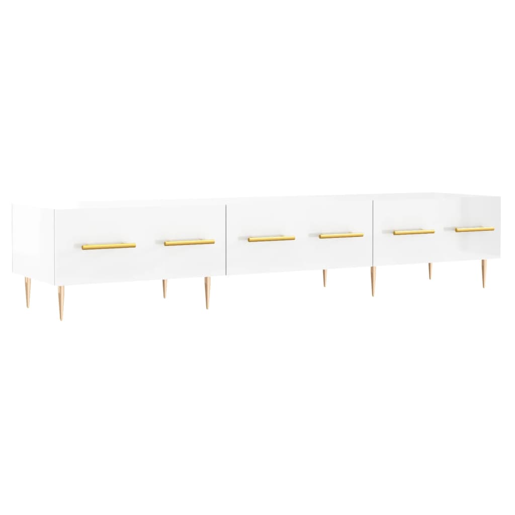 Meuble TV blanc brillant 150x36x30 cm bois d'ingénierie