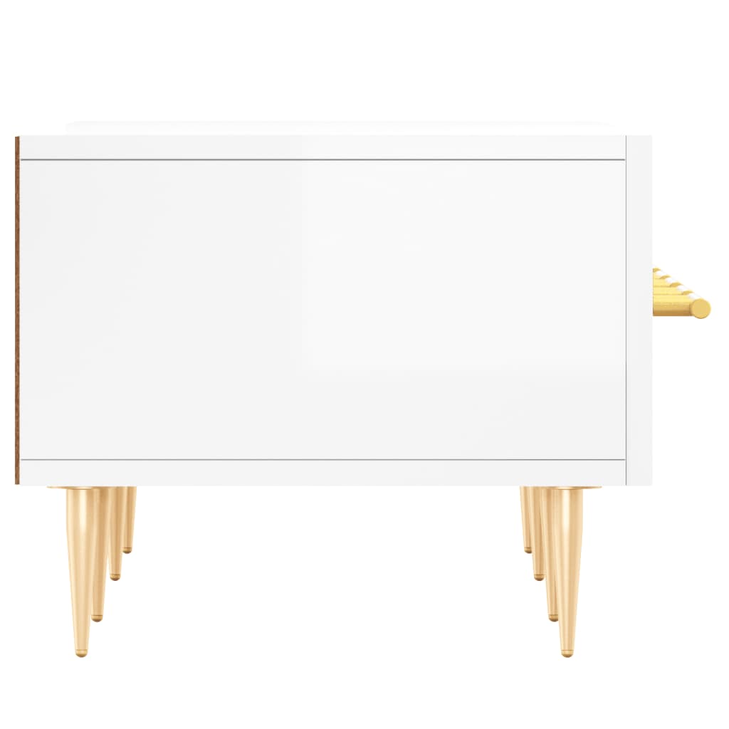 Meuble TV blanc brillant 150x36x30 cm bois d'ingénierie