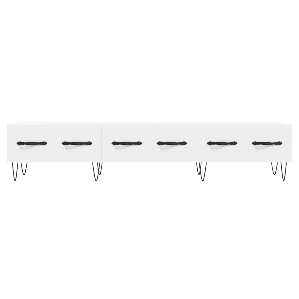 Meuble TV blanc 150x36x30 cm bois d'ingénierie