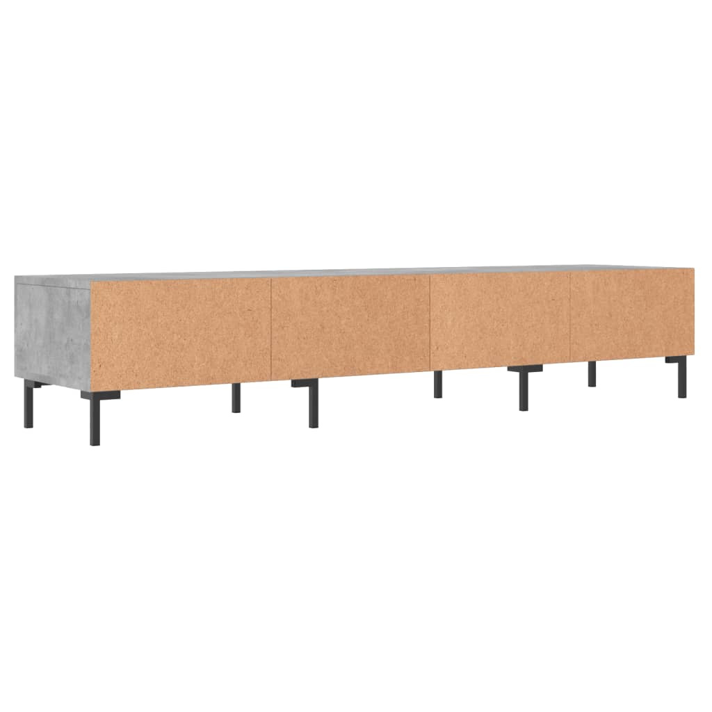 Meuble TV gris béton 150x36x30 cm bois d'ingénierie