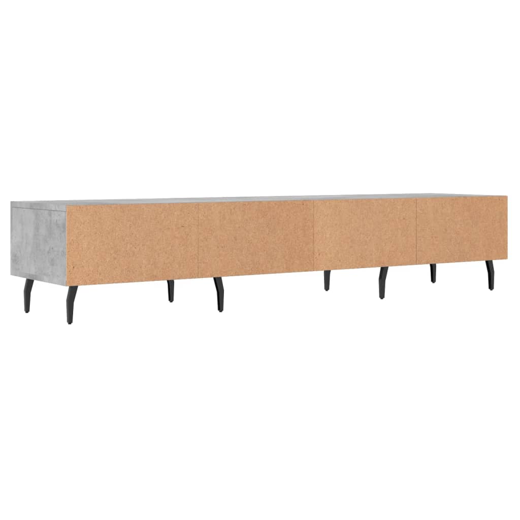 Meuble TV gris béton 150x36x30 cm bois d'ingénierie