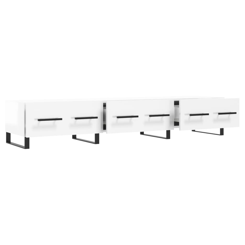 Meuble TV blanc brillant 150x36x30 cm bois d'ingénierie