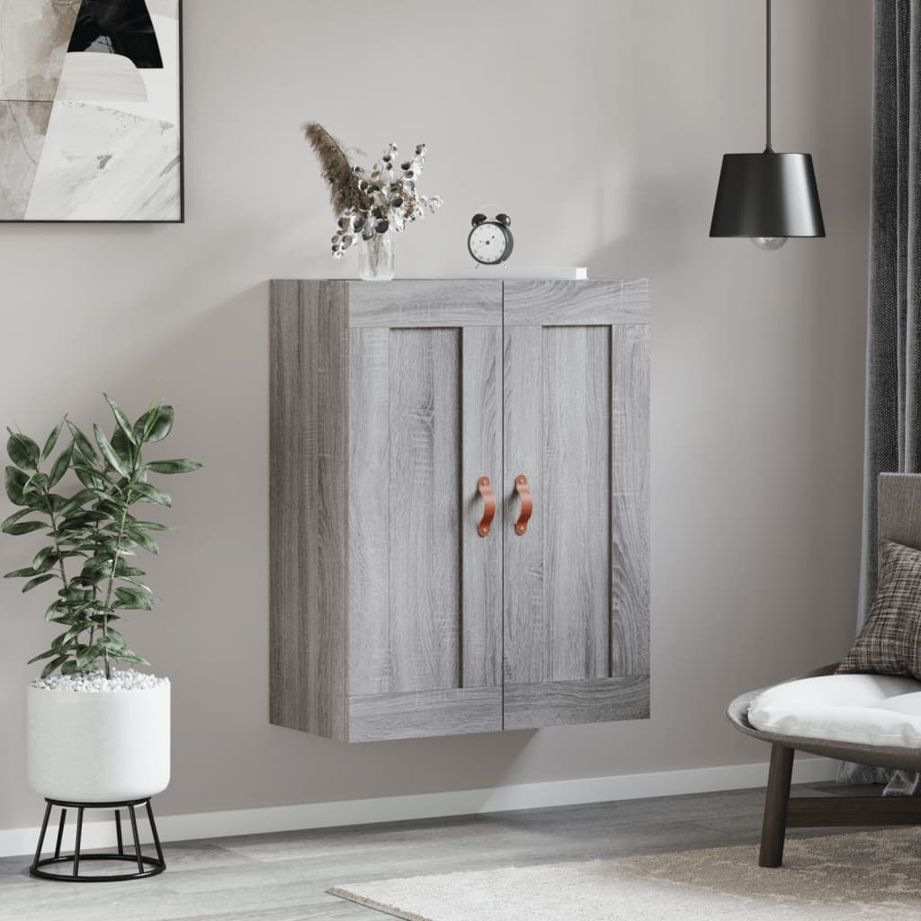 Sonoma gray wall cabinet 69.5x34x90 cm engineered wood