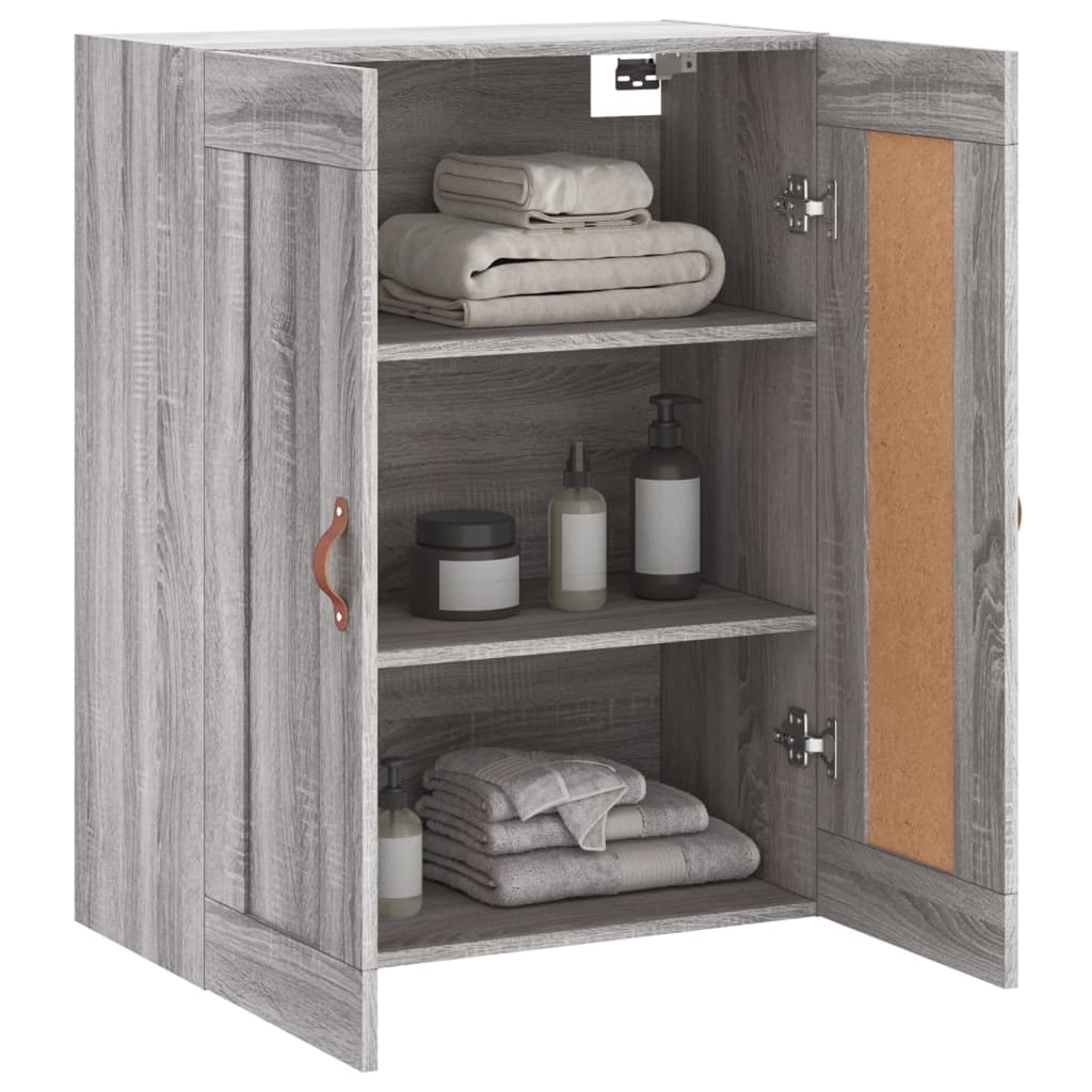 Sonoma gray wall cabinet 69.5x34x90 cm engineered wood