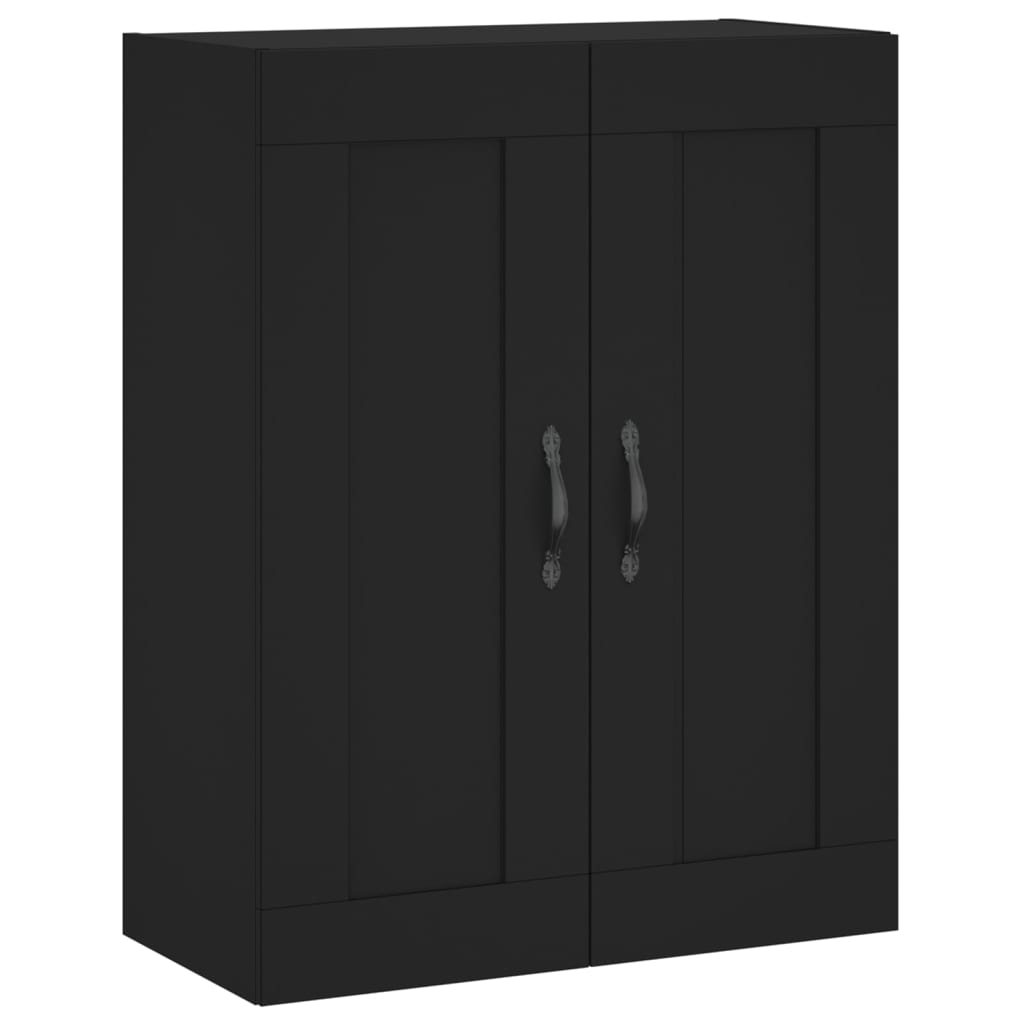 Black wall cabinet 69.5x34x90 cm engineered wood