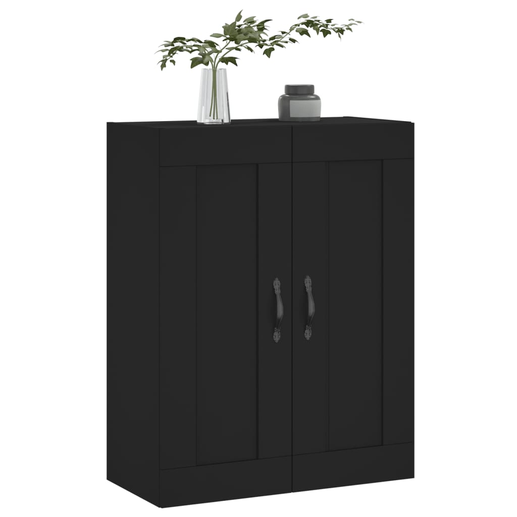 Black wall cabinet 69.5x34x90 cm engineered wood