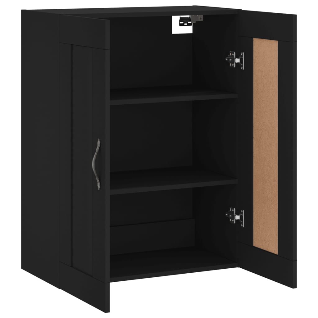 Black wall cabinet 69.5x34x90 cm engineered wood