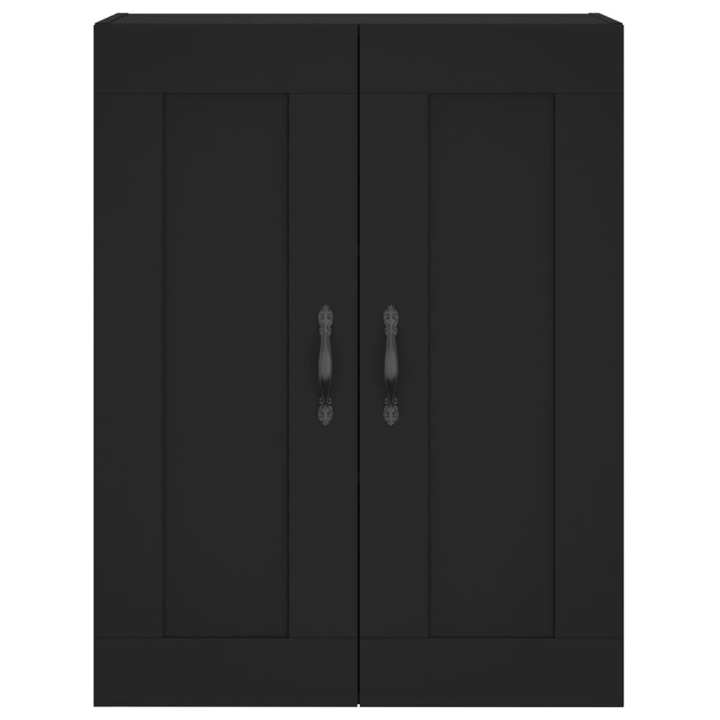 Black wall cabinet 69.5x34x90 cm engineered wood