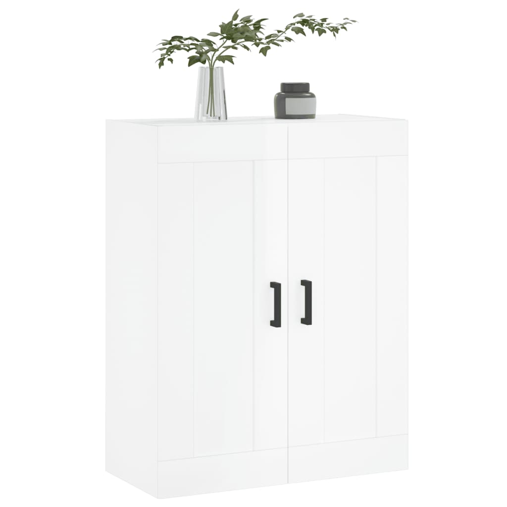 Armoire murale blanc brillant 69,5x34x90 cm bois d'ingénierie