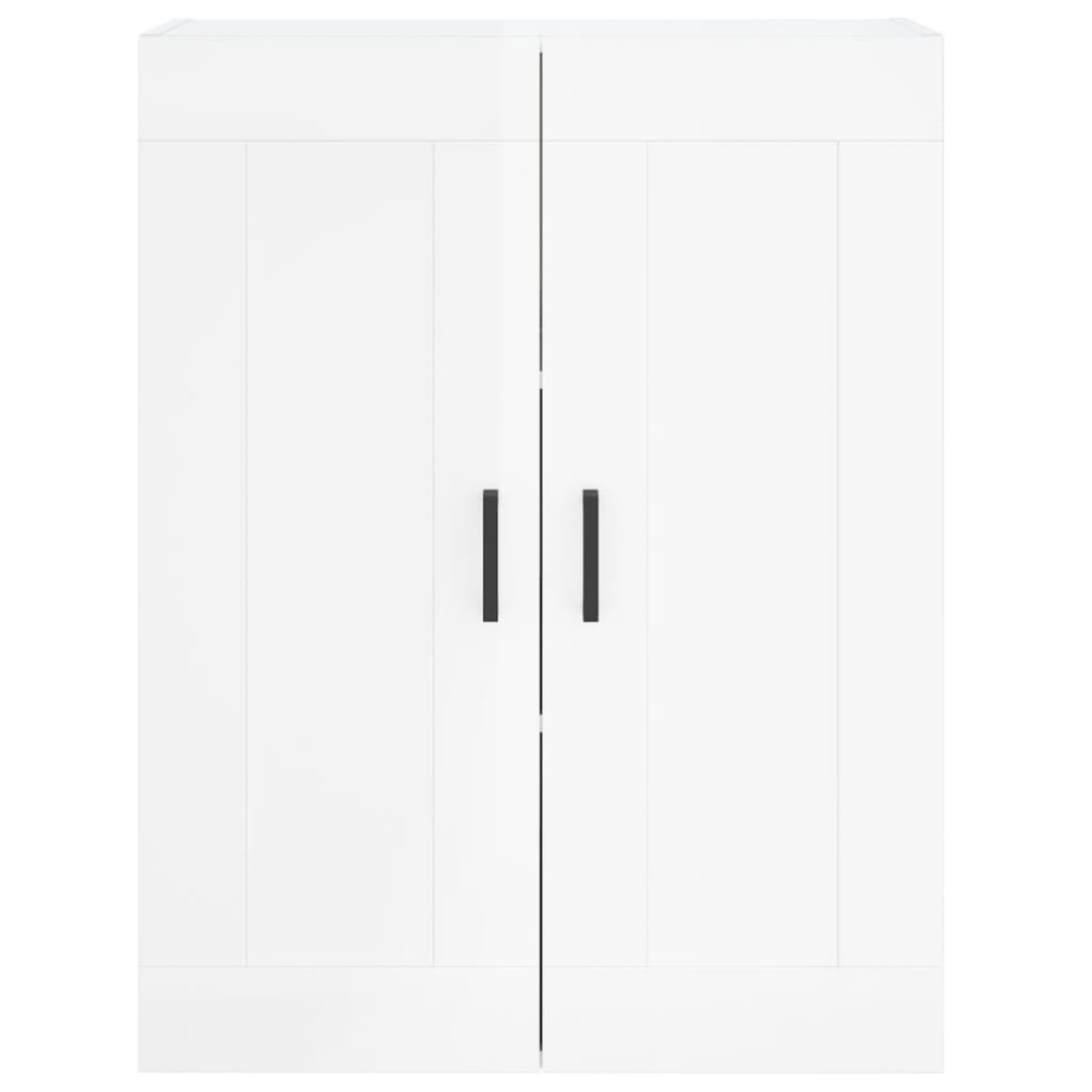 Armoire murale blanc brillant 69,5x34x90 cm bois d'ingénierie