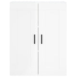 Armoire murale blanc brillant 69,5x34x90 cm bois d'ingénierie