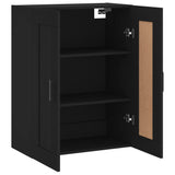 Schwarzer Wandschrank 69,5 x 34 x 90 cm, Holzwerkstoff