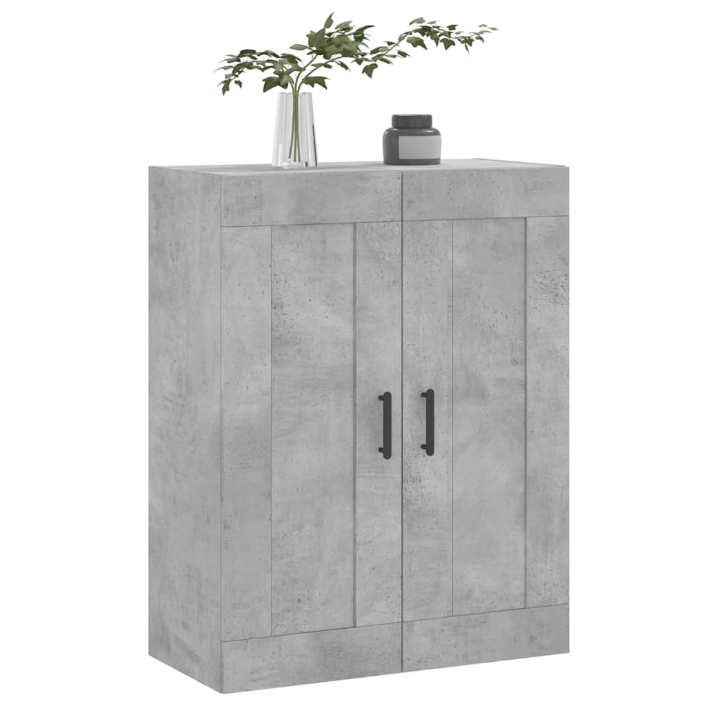 Concrete gray wall cabinet 69.5x34x90 cm engineered wood