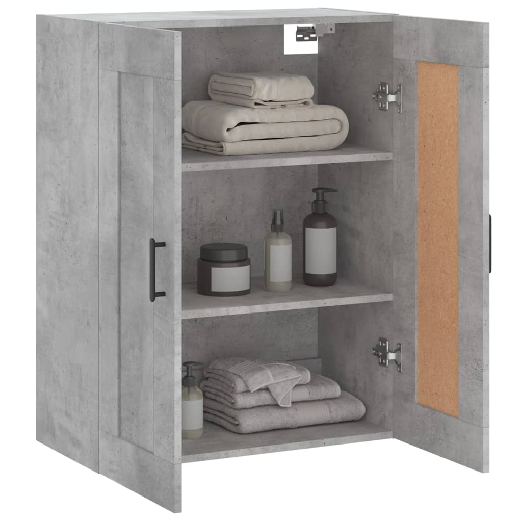 Betongrauer Wandschrank 69,5 x 34 x 90 cm, Holzwerkstoff