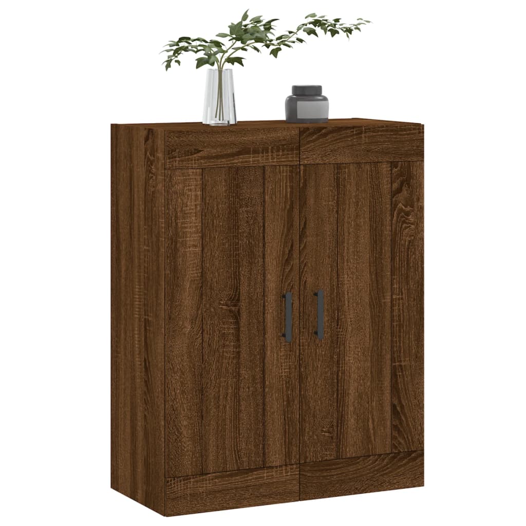 Wandschrank aus brauner Eiche, 69,5 x 34 x 90 cm, Holzwerkstoff