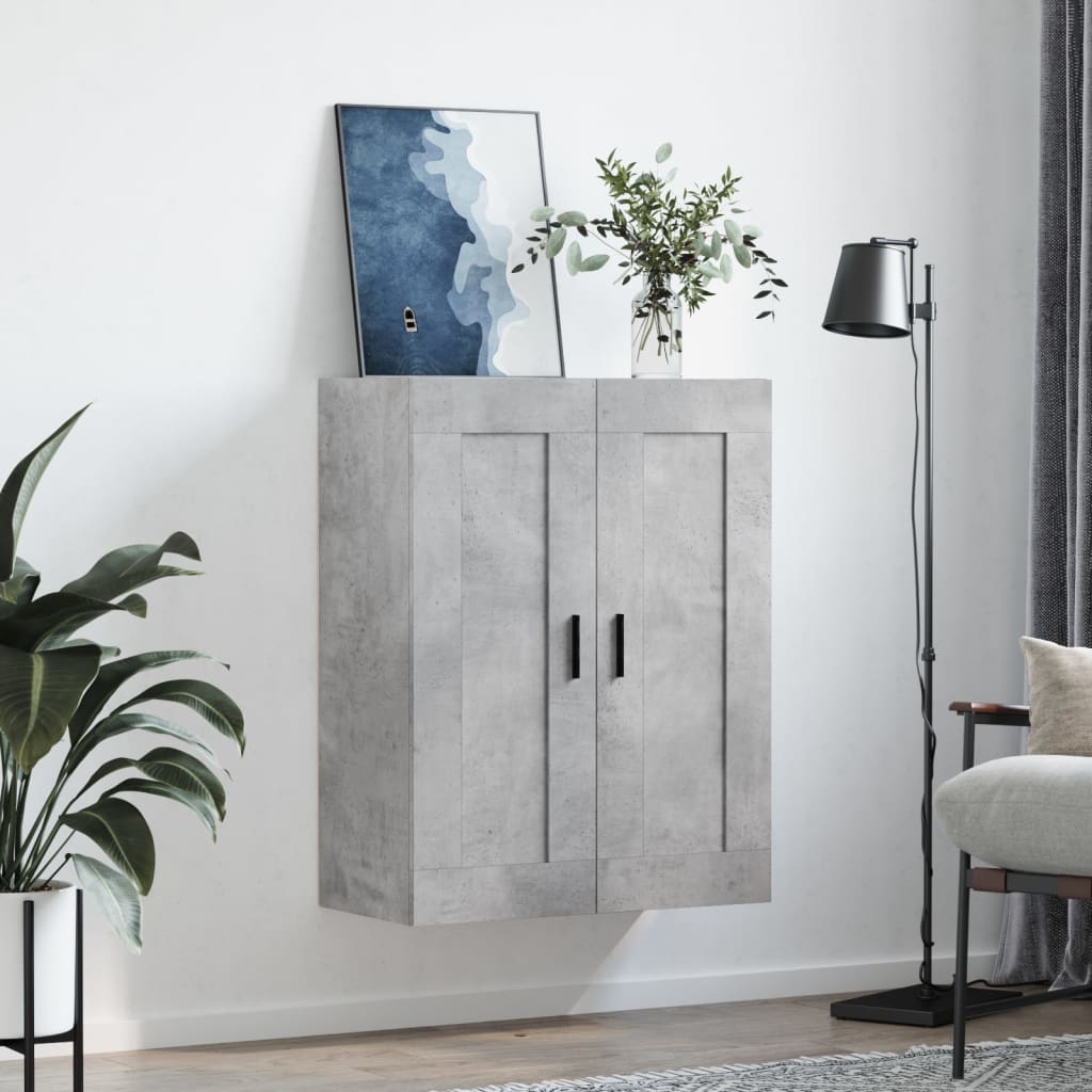 Armoire murale gris béton 69,5x34x90 cm bois d'ingénierie