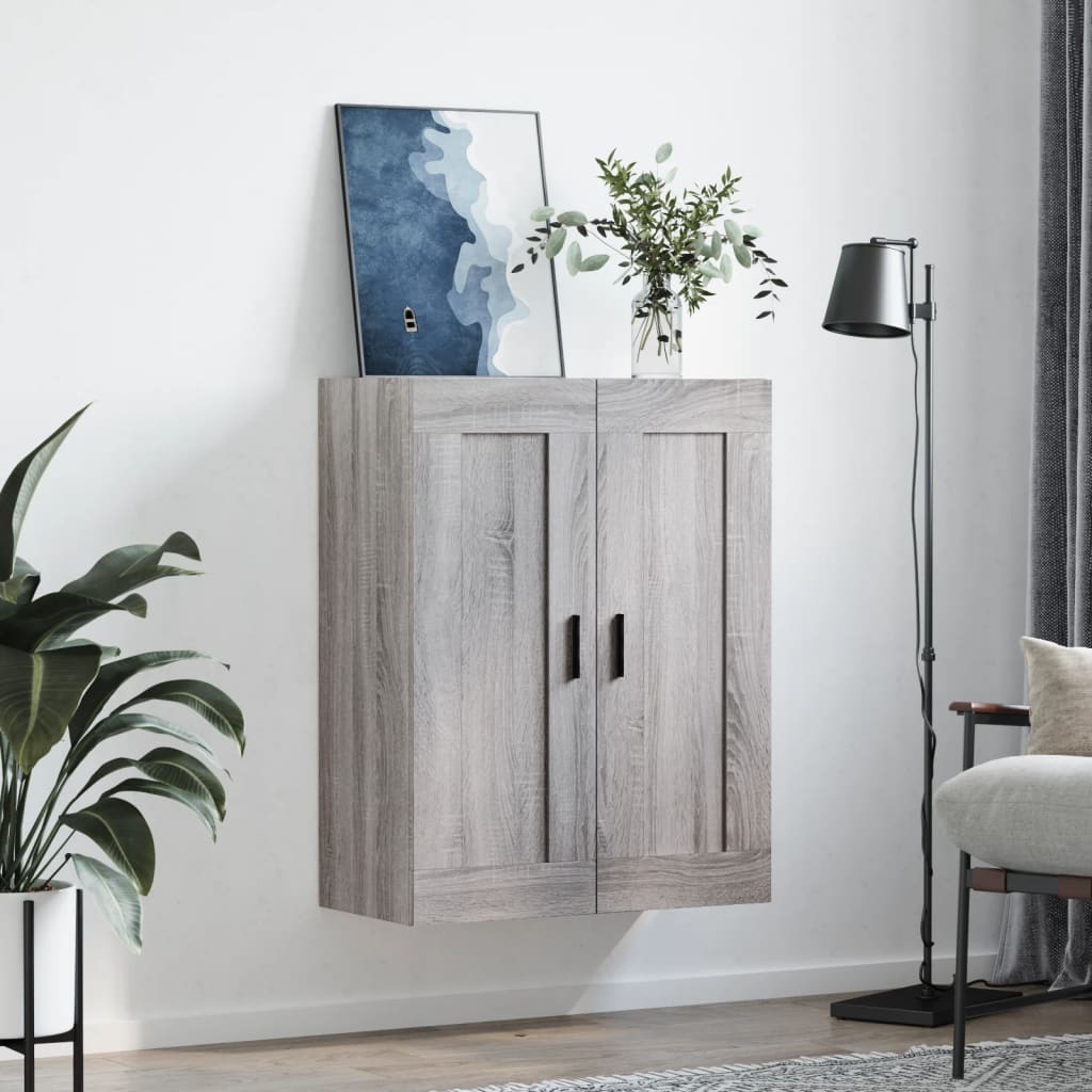 Sonoma gray wall cabinet 69.5x34x90 cm engineered wood