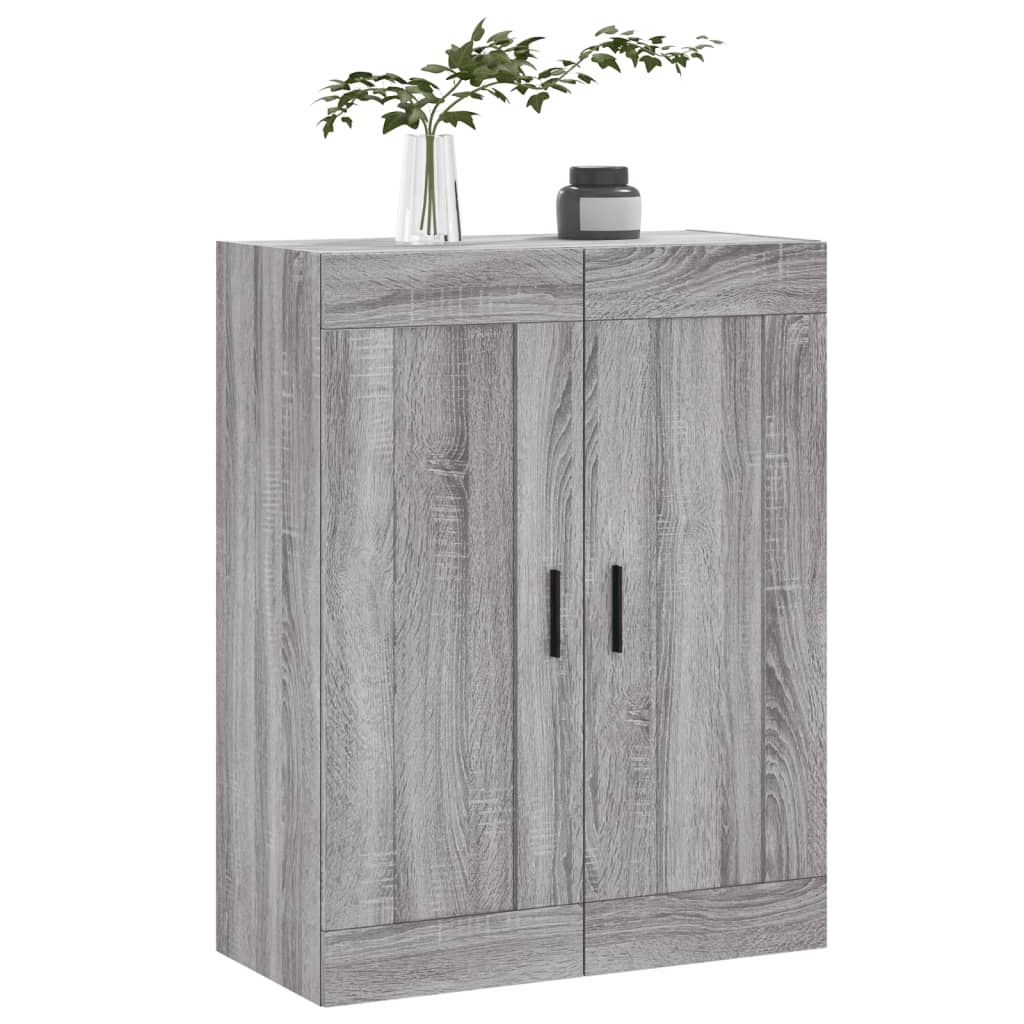 Sonoma grauer Wandschrank 69,5 x 34 x 90 cm, Holzwerkstoff