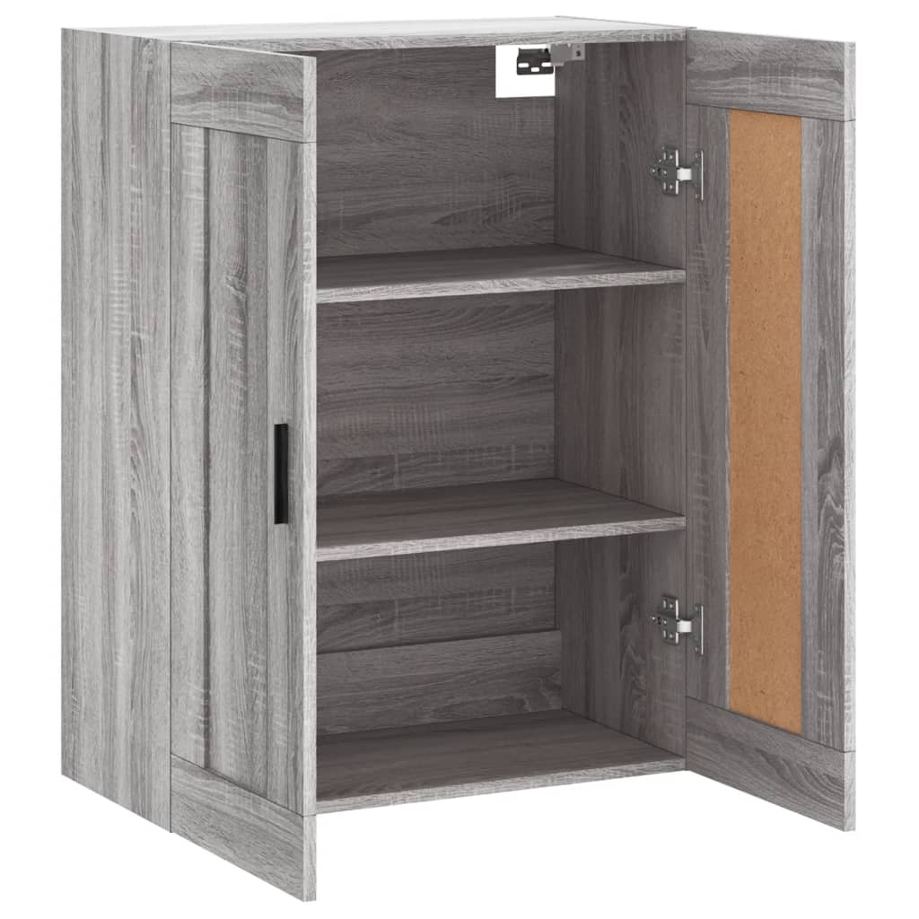 Sonoma grauer Wandschrank 69,5 x 34 x 90 cm, Holzwerkstoff