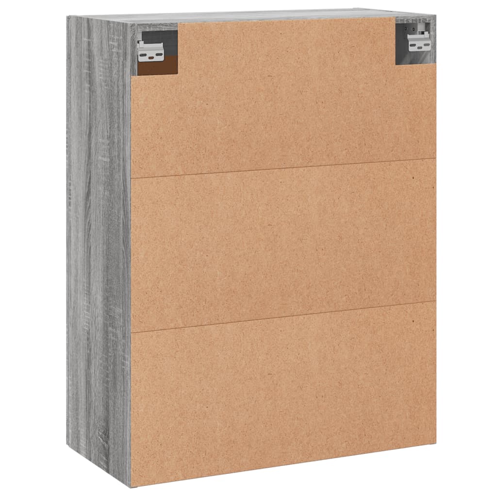 Sonoma grauer Wandschrank 69,5 x 34 x 90 cm, Holzwerkstoff