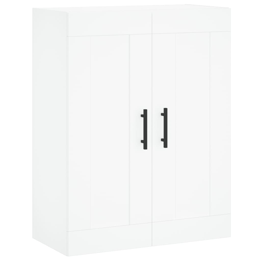 White wall cabinet 69.5x34x90 cm engineered wood