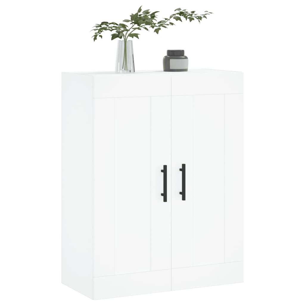 White wall cabinet 69.5x34x90 cm engineered wood