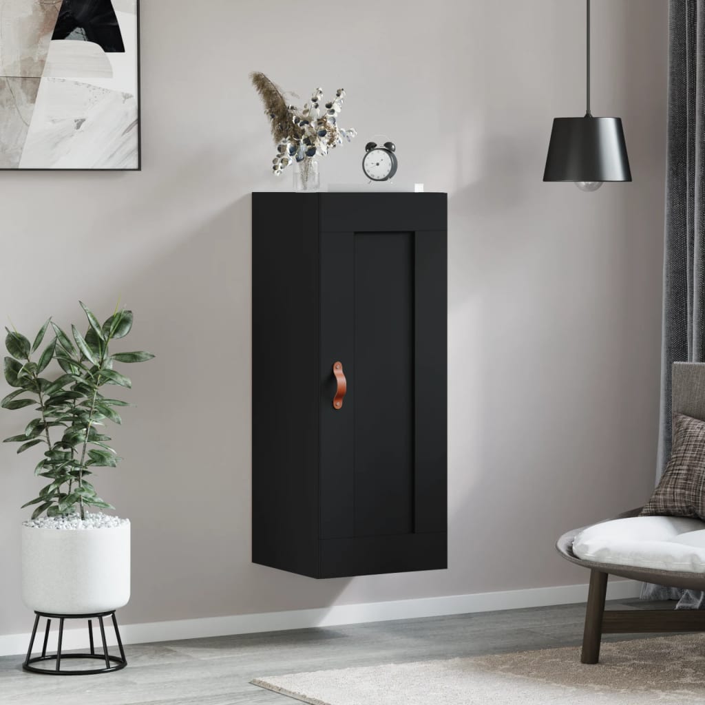 Armoire murale noir 34,5x34x90 cm bois d'ingénierie