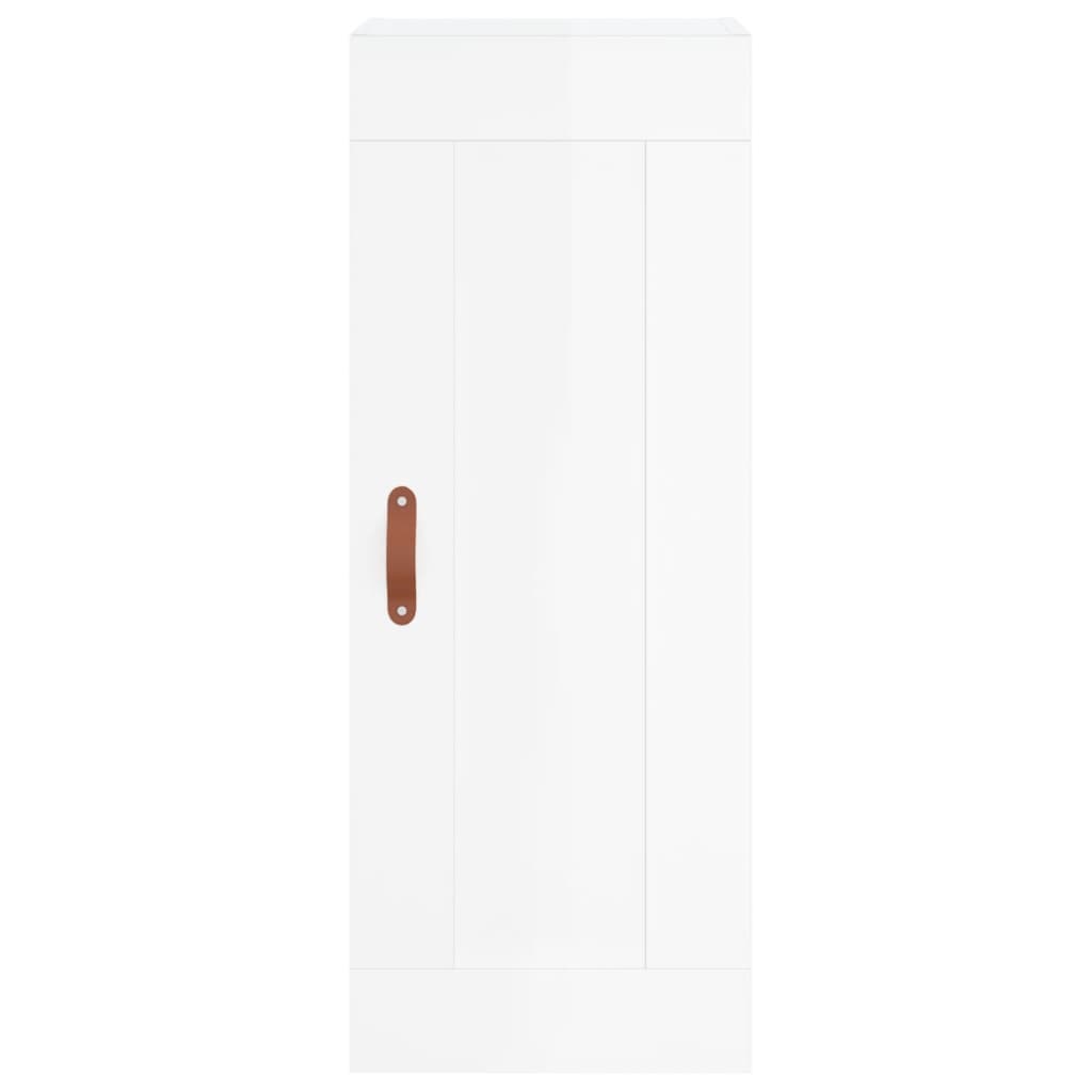 Armoire murale blanc brillant 34,5x34x90 cm bois d'ingénierie