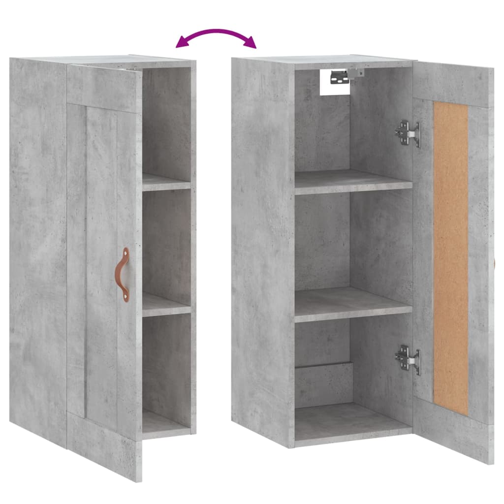 Armoire murale gris béton 34,5x34x90 cm bois d'ingénierie