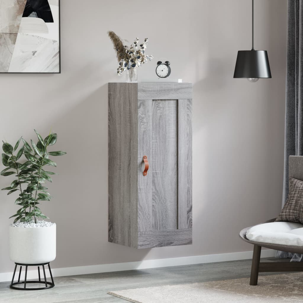 Armoire murale sonoma gris 34,5x34x90 cm bois d'ingénierie