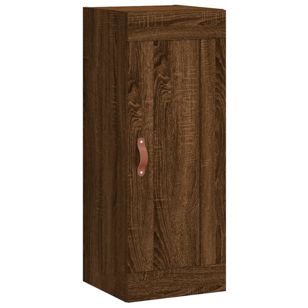 Wandschrank aus brauner Eiche, 34,5 x 34 x 90 cm, Holzwerkstoff