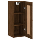 Wandschrank aus brauner Eiche, 34,5 x 34 x 90 cm, Holzwerkstoff