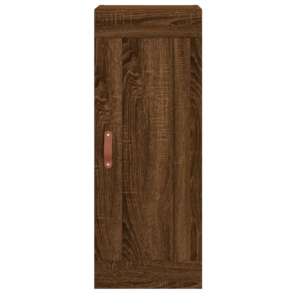 Wandschrank aus brauner Eiche, 34,5 x 34 x 90 cm, Holzwerkstoff