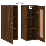 Wandschrank aus brauner Eiche, 34,5 x 34 x 90 cm, Holzwerkstoff