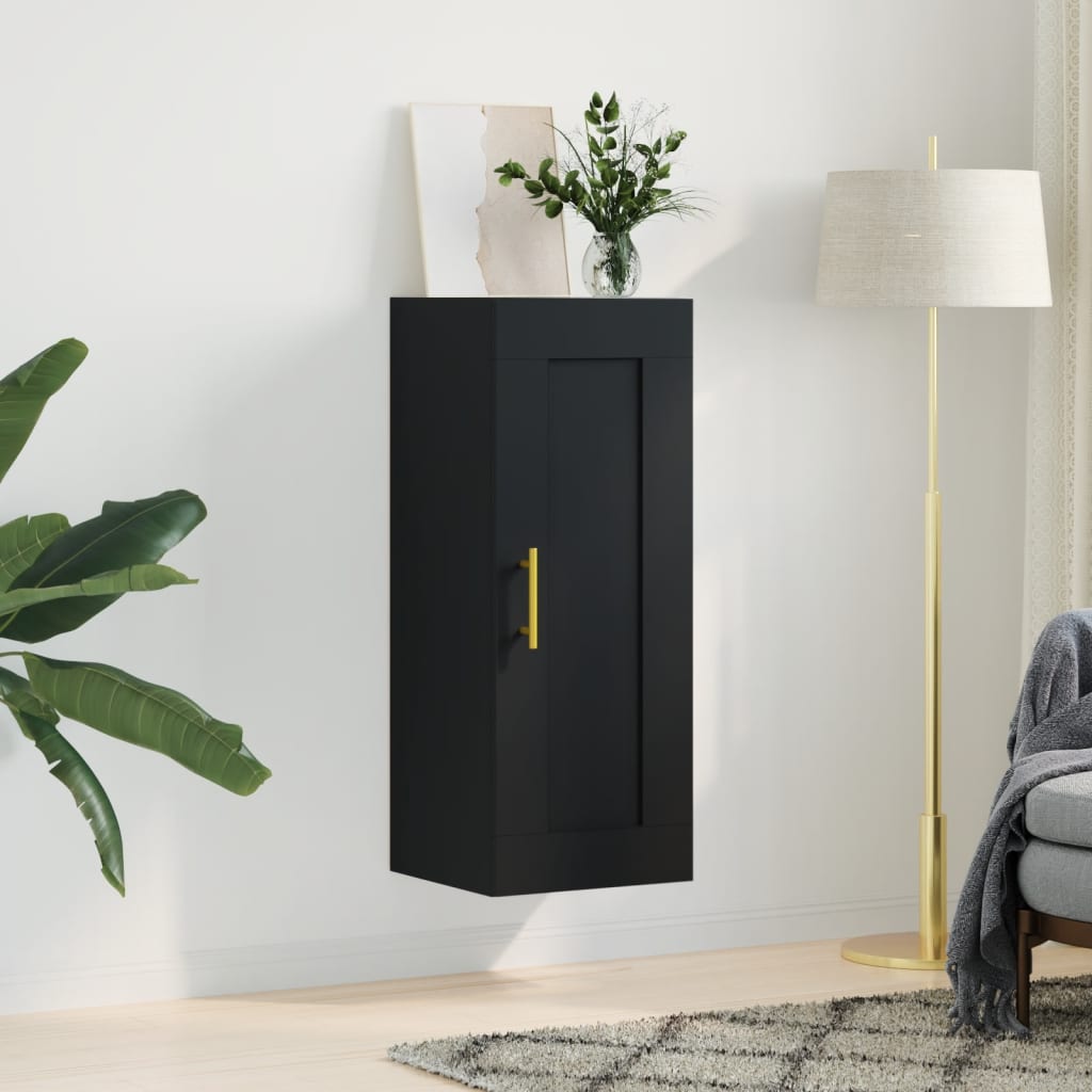 Armoire murale noir 34,5x34x90 cm bois d'ingénierie