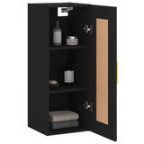 Schwarzer Wandschrank 34,5x34x90 cm aus Holzwerkstoff