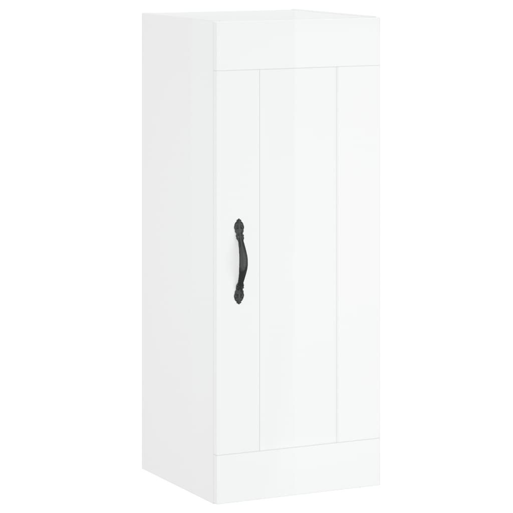 Wall cabinet white gloss 34.5x34x90 cm engineered wood