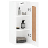 Wall cabinet white gloss 34.5x34x90 cm engineered wood